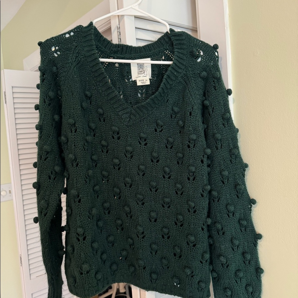 Awesome green Pom Pom sweater